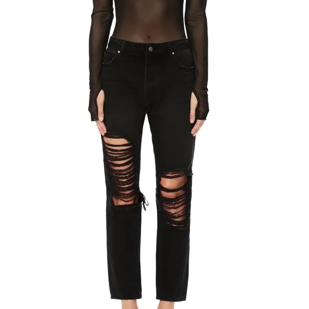 Worn Once, Black Distressed Jeans